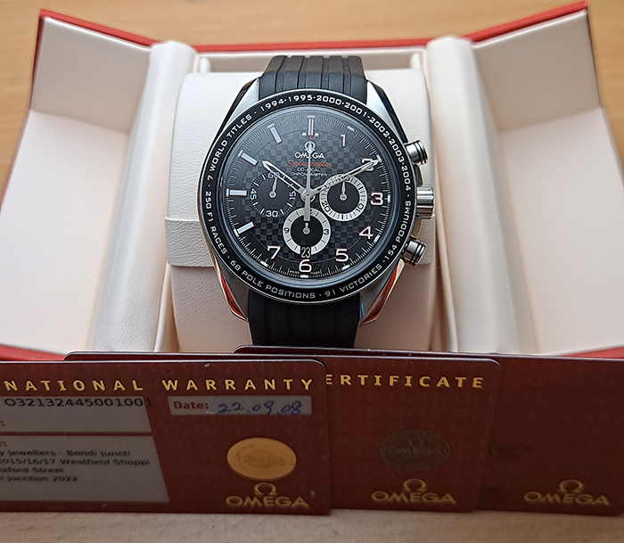 Omega 'Speedmaster Legend' Michael Schumacher Broad Arrow Co-Axial Chronometer Ref. 321.32.44.50.01.001