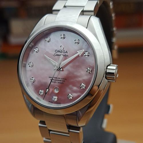 Ladies Omega Seamaster Aqua Terra 150M Coral MOP/Diamond Dial Ref. 231.10.34.20.57.003