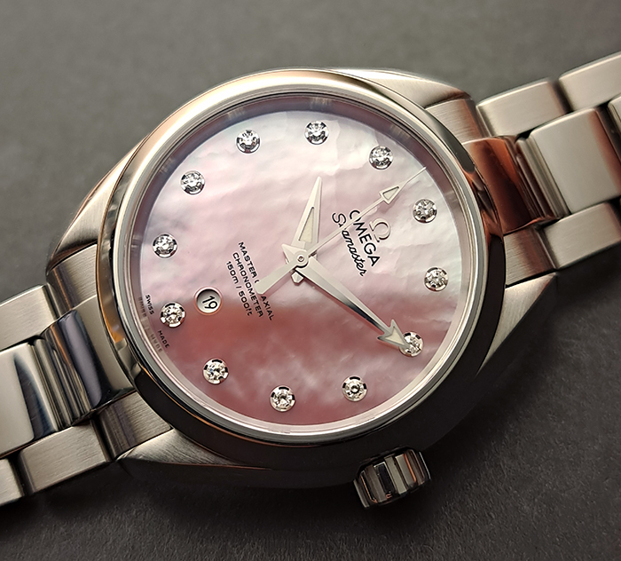 Ladies Omega Seamaster Aqua Terra 150M Coral MOP/Diamond Dial Ref. 231.10.34.20.57.003