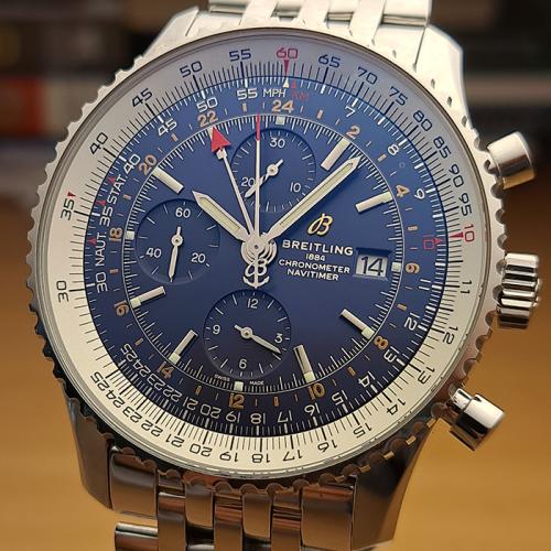 XL Breitling 1884 Chronometre Navitimer World Wristwatch Ref. A24322