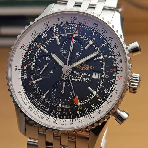 XL Breitling 1884 Chronometre Navitimer World Wristwatch Ref. A24322