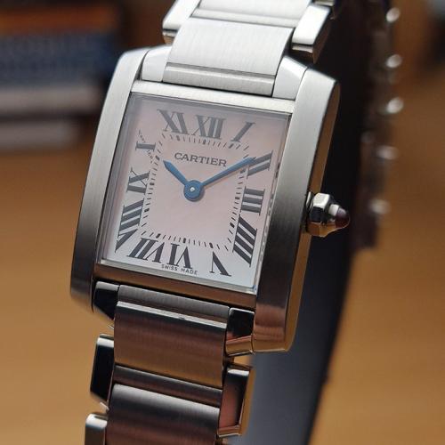 Ladies' Cartier Tank Francaise Pink Mother Of Pearl Quartz Ref. W51028Q3