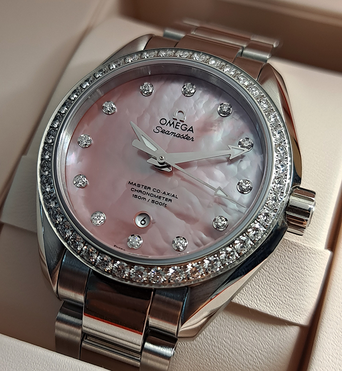 Ladies Omega Seamaster Aqua Terra Diamond Bezel/Dial 150M Ref. 231.15.34.20.57.003