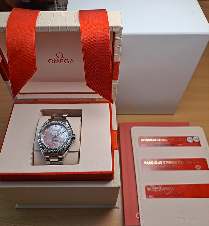 Ladies Omega Seamaster Aqua Terra Diamond Bezel/Dial 150M Ref. 231.15.34.20.57.003