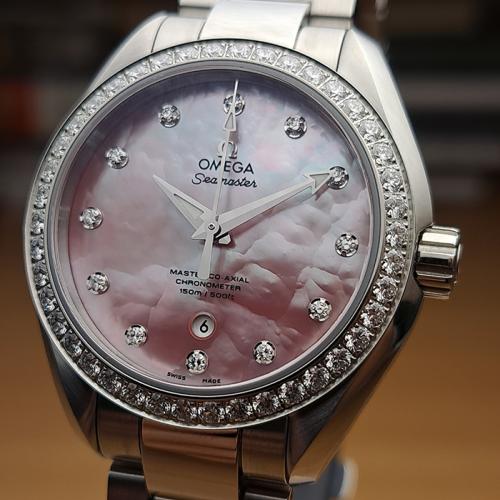Ladies Omega Seamaster Aqua Terra Diamond Bezel/Dial 150M Ref. 231.15.34.20.57.003