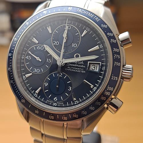 BLUE Omega Speedmaster Automatic Date Wristwatch Ref. 3212.80