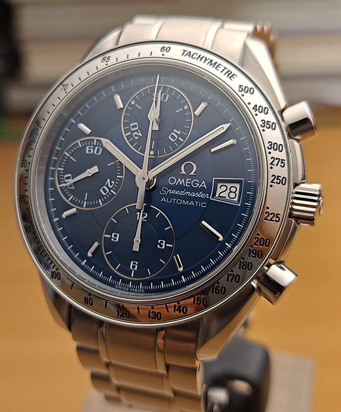 BLUE Omega Speedmaster Date Automatic Wristwatch Ref. 3513.80