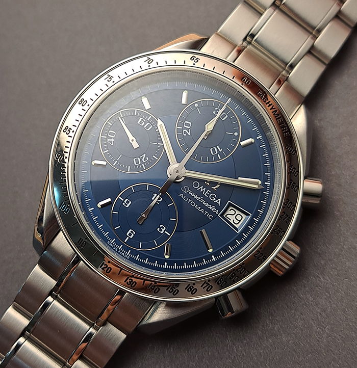 BLUE Omega Speedmaster Date Automatic Wristwatch Ref. 3513.80