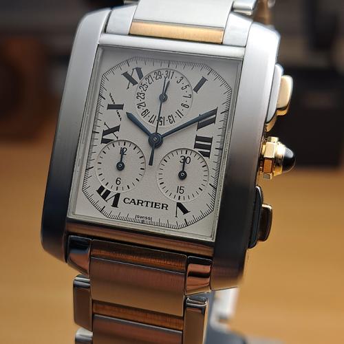 Cartier Tank Francaise Large 18K YG/SS Chronograph Ref. W51004Q4