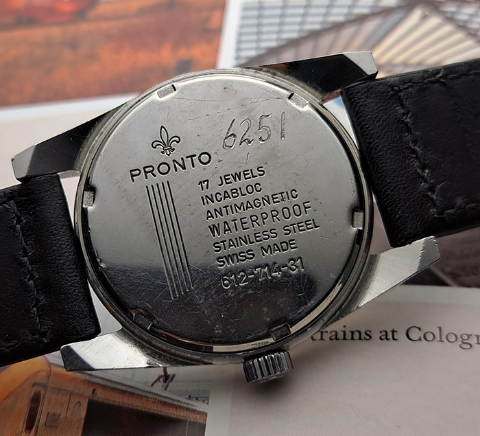 1972 -80 Pronto PTCNSW 17 Jewels Incabloc No. 6251 Wristwatch 