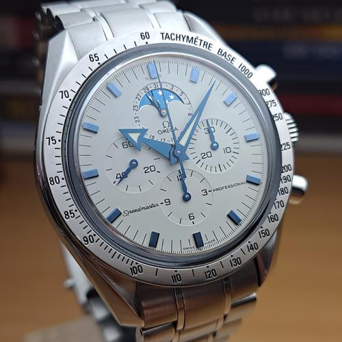 Omega Speedmaster Professional Moonphase 18K WG Bezel Ref. 3875.20.37