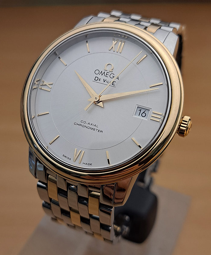 Midsize Omega De Ville Prestige 18K YG/SS Ref. 424.20.37.20.02.001