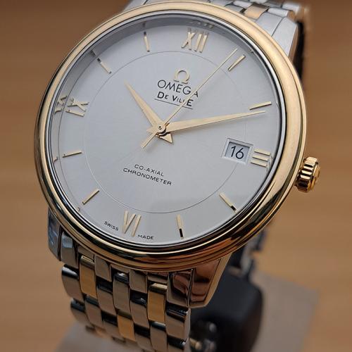 Midsize Omega De Ville Prestige 18K YG/SS Ref. 424.20.37.20.02.001