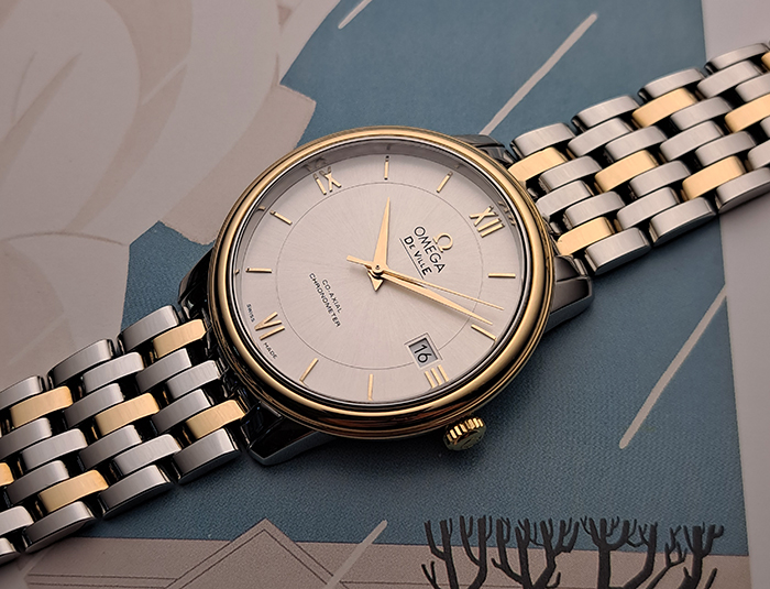 Midsize Omega De Ville Prestige 18K YG/SS Ref. 424.20.37.20.02.001