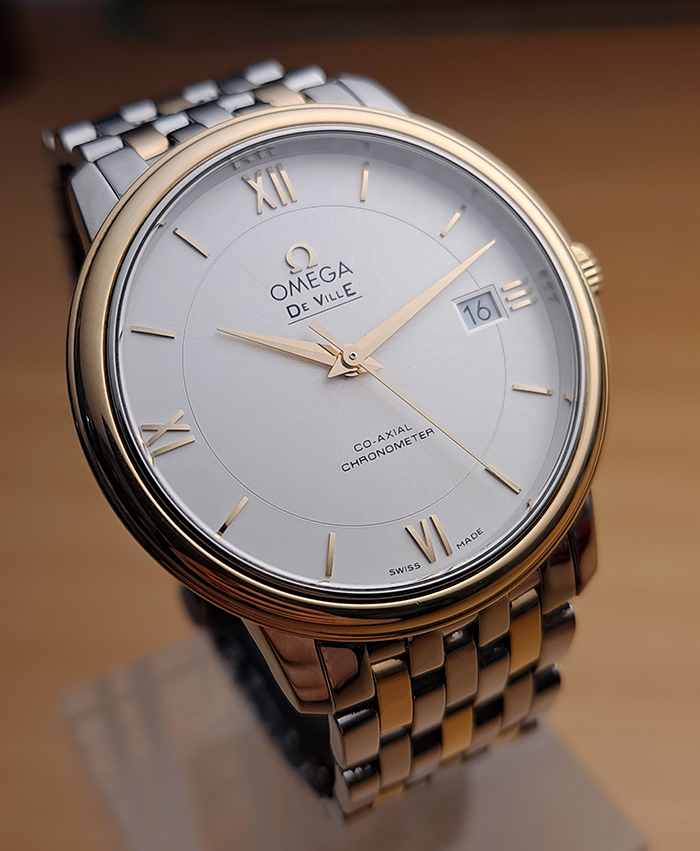 Midsize Omega De Ville Prestige 18K YG/SS Ref. 424.20.37.20.02.001