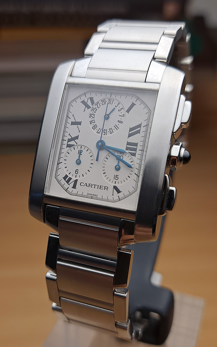 Large Cartier Tank Francaise Chronograph Wristwatch Ref. W51001Q3