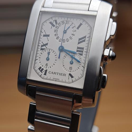 Large Cartier Tank Francaise Chronograph Wristwatch Ref. W51001Q3