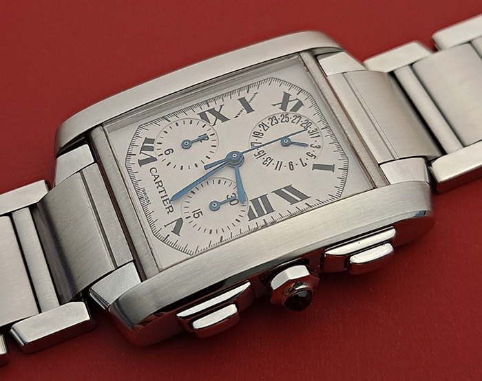 Large Cartier Tank Francaise Chronograph Wristwatch Ref. W51001Q3