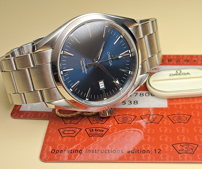 BLUE Omega Seamaster Aqua Terra Quartz Ref. 2517.80