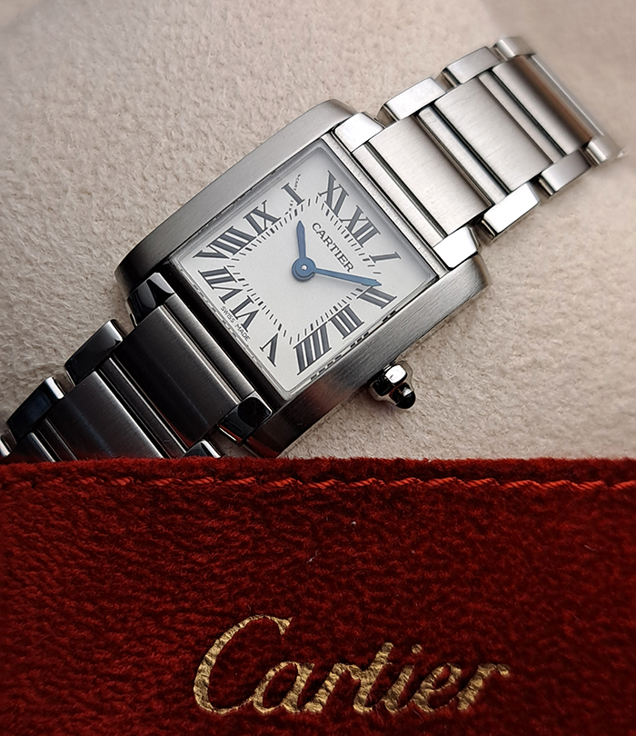 Small Ladies' Cartier Tank Francaise Quartz Wristwatch Ref. W51008Q3